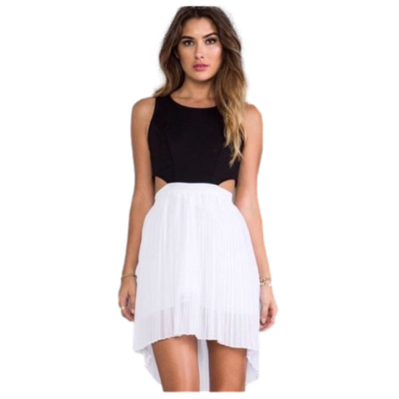 Jack By BB Dakota Black and White Evening Cocktail Cut Out Dress NWOT - Picture 3 of 10